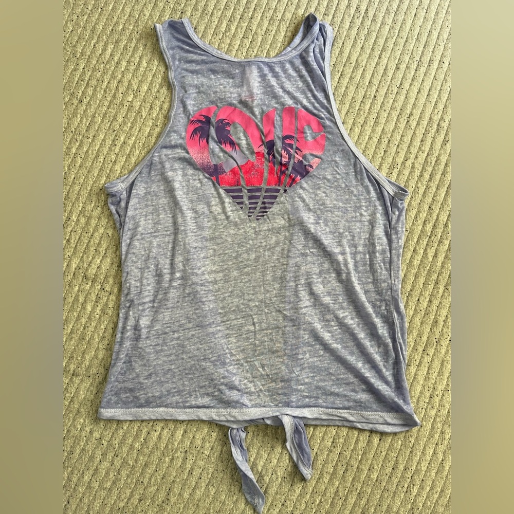 No Boundaries Burnout Tank with Open Back Medium Purple
